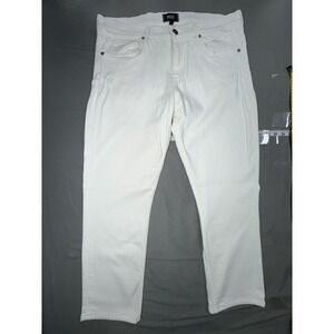 Paige Lennox Jeans Mens 35 White Slim Tapered Stretch Denim Pants USA Made